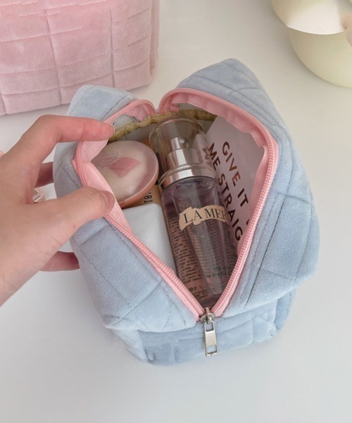 Pochi Pouch ポーチ Pouch/キルティング ベロア パステルカラー 