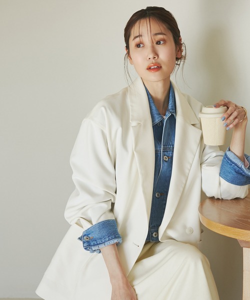 ROPÉ PICNIC ブルー テーラードジャケット 38 ジャケット ROPE' PICNIC ジャケット テーラードジャケット オーバーコート