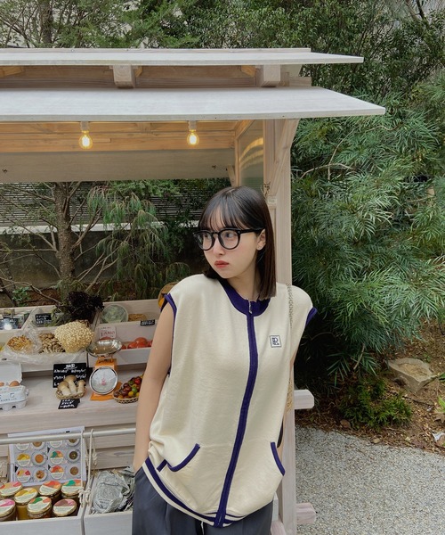 ベスト ジレ ジャガードロゴニットベスト「RL」 レディース
