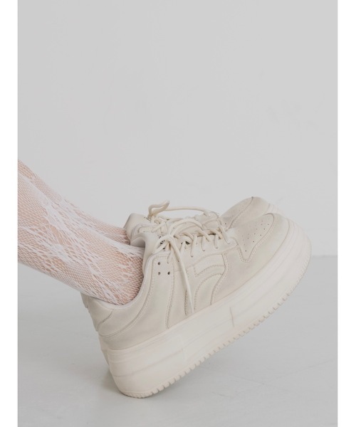 【JEANASIS】ネックバンドスニーカーシルバー未使用タグ付き厚底デザイン軽量 jumelle スニーカー 「厚底/脚長/軽量」JM BLOCK SNEAKER