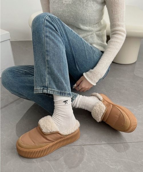 Shoes in Closet スリッポン 軽量厚底プラットフォーム