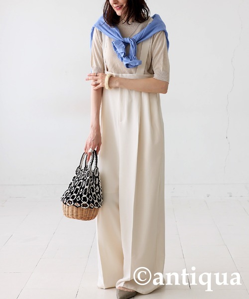 サロペット・オーバーオール・オールインワン Linen like combinaison (chiica original) ANGIE サロペット オーバーオール リネン ライク レディース