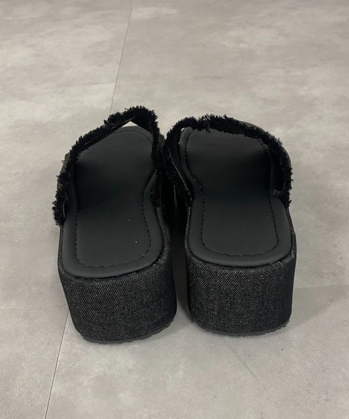 フリンジ【ALDO】カジュアルデニム 厚底 ウェッジサンダル サンダル フリンジデニム厚底サンダル レディース : ZOZOTOWN