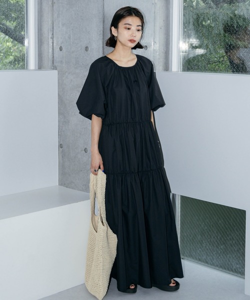 LIENCOEUR ワンピース ロータスパフロングワンピース : ZOZOTOWN Yahoo 