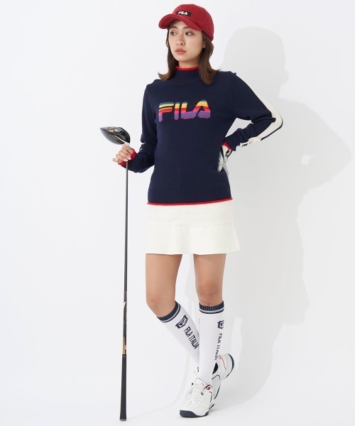 FILA カラーブロック スカート・トップスセット FILA GOLF FILAGOLF フィラゴルフ セットアップ レディース ポロシャツ