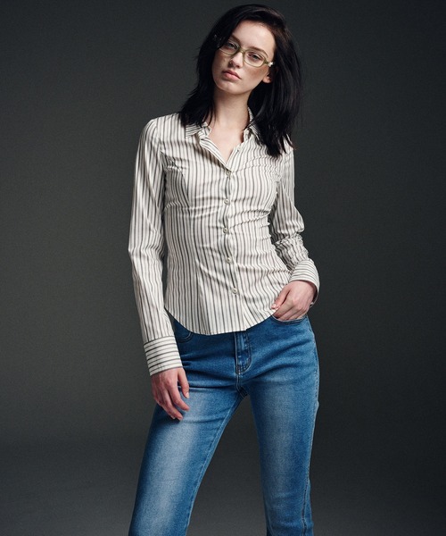 Mardi Mercredi（マルディメクルディ） ブラウス シャツ SLIM SHIRT 