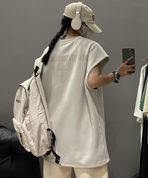 フェイクスエード タンクトップ 3色 袖なし Tシャツ 韓国 nr8963 NOWLE tシャツ 「NOWLE」フェイクスエード ノースリーブ Tシャツ