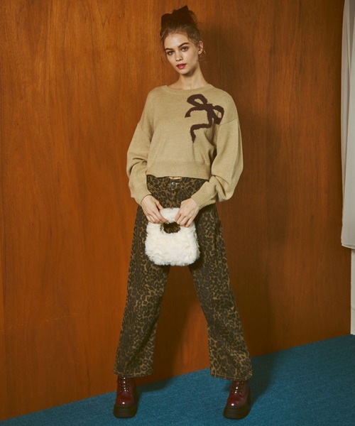 FOREVER21 ニット セーター 「2024FW」リボンジャガードニット
