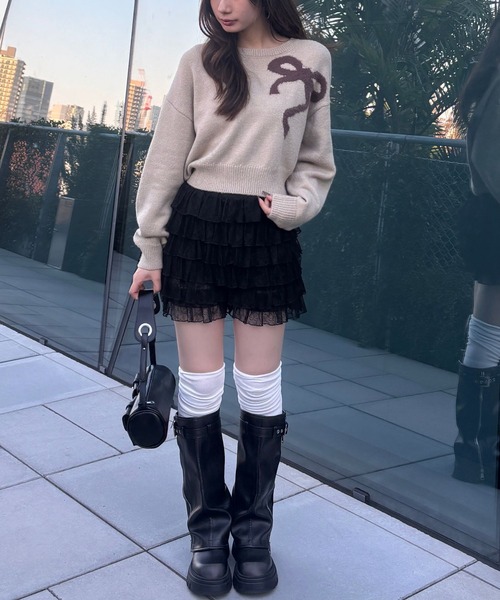 FOREVER21 ニット セーター 「2024FW」リボンジャガードニット