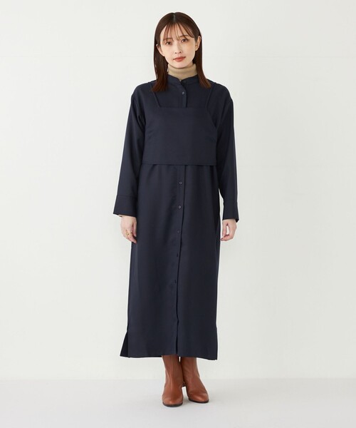 ワンピース SHIPS Colorsシャツ ワンピース　ブラック SHIPS Colors（シップスカラーズ） シャツワンピース SHIPS Colors