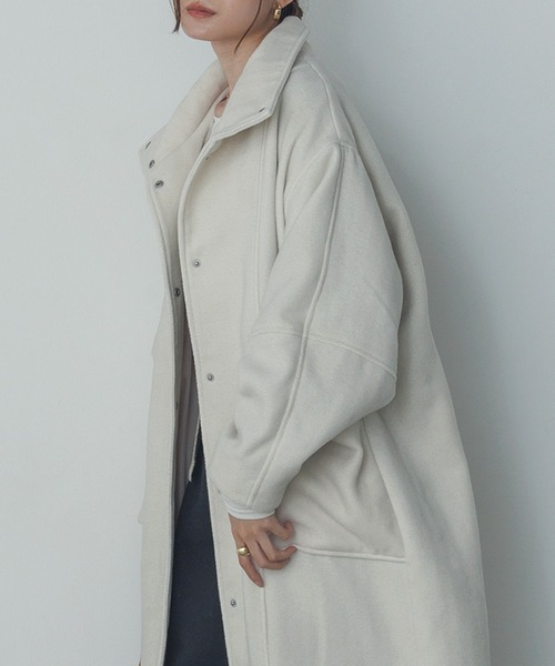 美品✴︎UNITED ARROWS ヘリンボーン スタンド コート 38 hunch（ハンチ） コート アウター 杢ヘリンボーン スタンドカラー