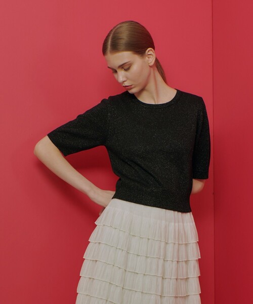 ニット セーター 「LOULOU WILLOUGHBY」ラメメランジェプルオーバー レディース