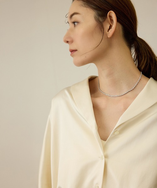 ROPE'（ロペ） ブラウス シャツ 「洗える」シャイニーサテンブラウス