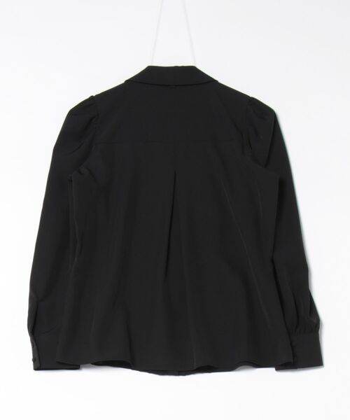 Swingle ブラウス シャツ ピンタックプリーツ配色ナローリボン