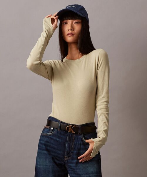 Calvin Klein（カルバン・クライン） tシャツ シアー ロングスリーブ