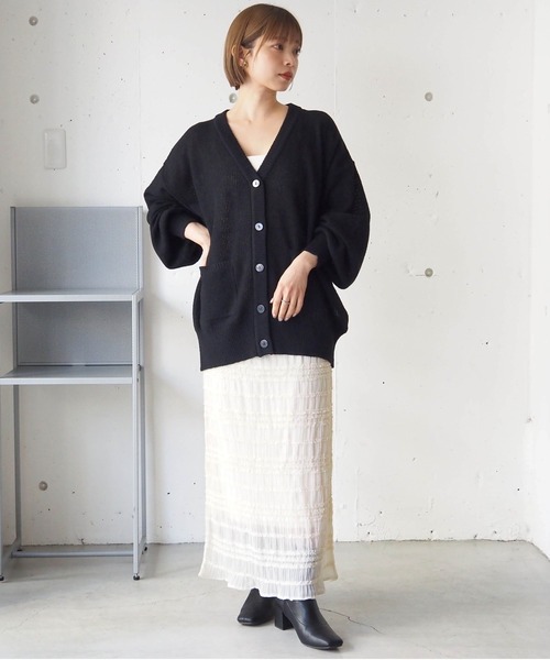 juemi  ビッグカーディガン Rhombus Pleated Cardigan – JUEMI
