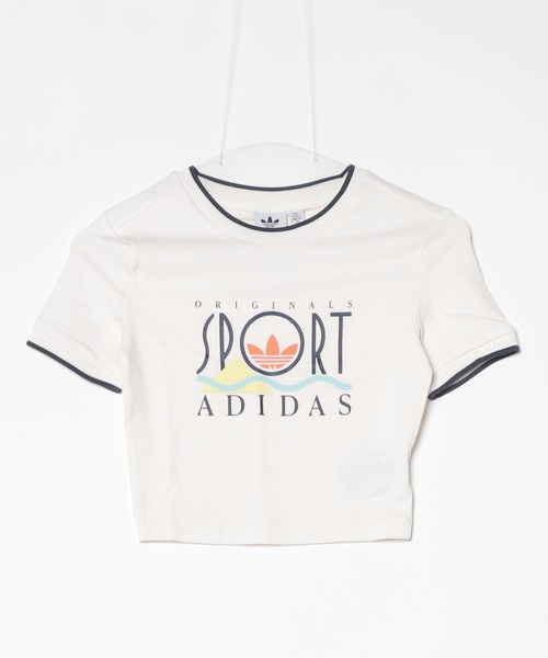 adidas original 半袖Tシャツ ホワイト/ブルー アディダス半袖TシャツS ホワイトボデイにブルートレフォイル