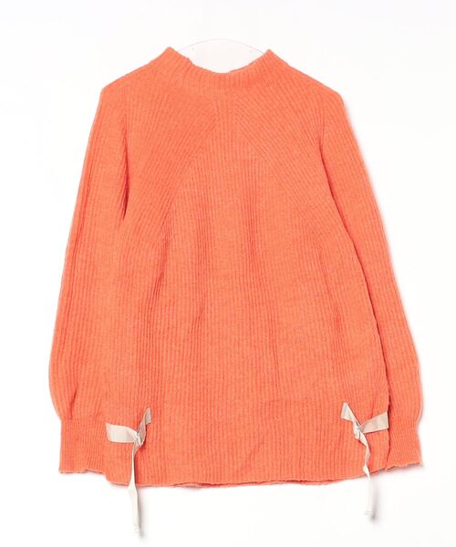 「Burn Breeze」 ワンポイント長袖ニット - オレンジ レディース_画像2