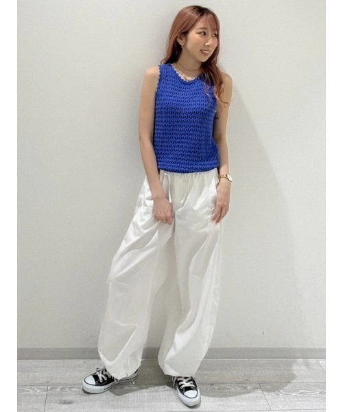 GAP パンツ ミッドライズ バレル パラシュートパンツ レディース