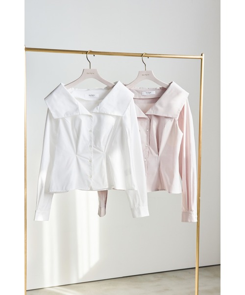 Her lip to ブラウス シャツ Big Collar Tuck Blouse レディース