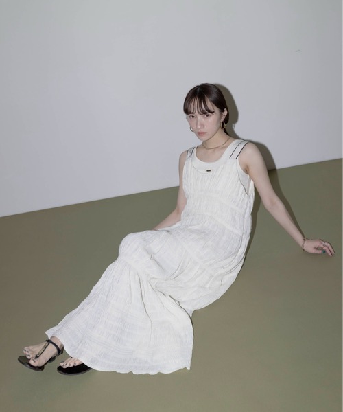 Eimee Law ワンピース ロゴテープ シャーリングジャガード