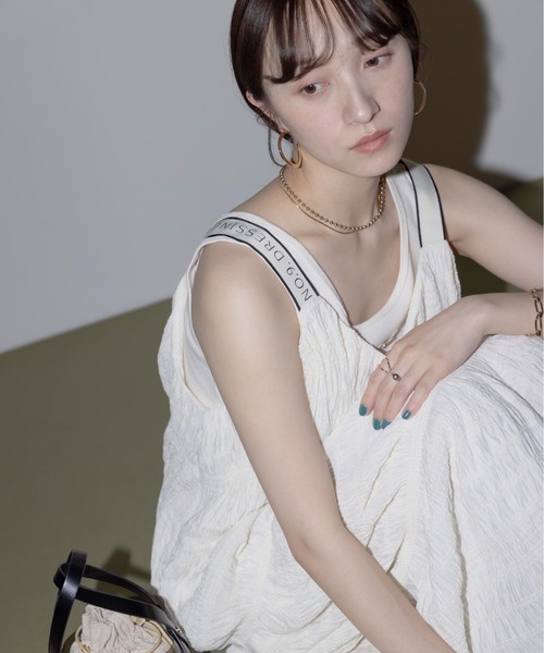 Eimee Law ワンピース ロゴテープ シャーリングジャガード