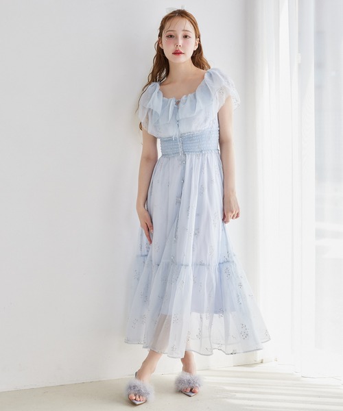 ★Coast フローラルカットアウトｘスカロップ 魅惑的ワンピ★ one after another NICE CLAUP ワンピース 「moon light marine