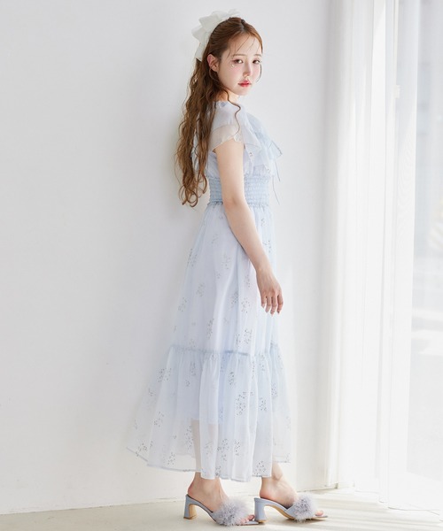 オリジナル刺繍シアーガウンワンピース one after another NICE CLAUP ワンピース 「moon light marine