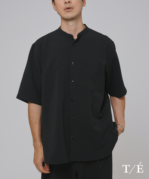 th products ティーエイチプロダクツ バンドカラーシャツ Product Twelve シャツ T/E(ティーイー) フレンチ グランパ