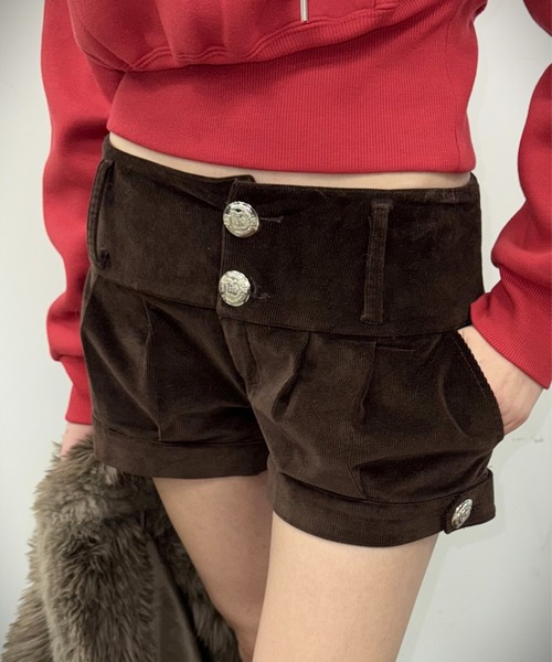 SHAGGIE（シャギー） パンツ マイクロミニコーデュロイショートパンツ
