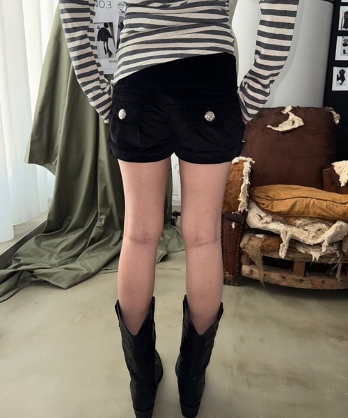 SHAGGIE（シャギー） パンツ マイクロミニコーデュロイショートパンツ