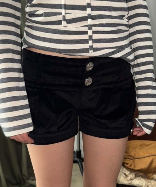 SHAGGIE（シャギー） パンツ マイクロミニコーデュロイショートパンツ