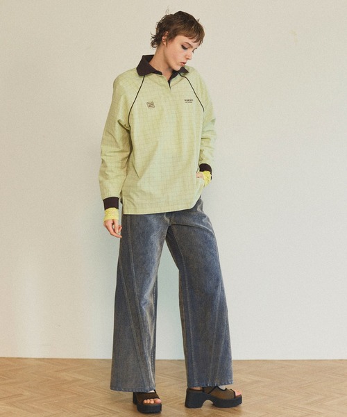 「MAISON SPECIAL」 長袖シャツ FREE ブラック レディース MAISON SPECIAL 「MAISON SPECIAL」 長袖ポロシャツ FREE