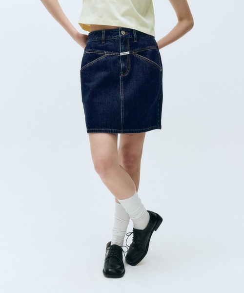MARTHE FRANCOIS GIRBAUD　デニムスカート MARITHE + FRANCOIS GIRBAUD スカート W STRAIGHT DENIM MINI
