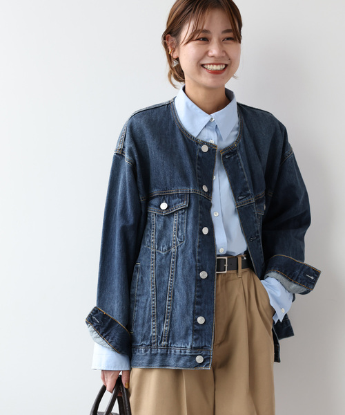 JOURNAL STANDARD relume ノーカラー デニムジャケット JOURNAL STANDARD relume デニム ノーカラー