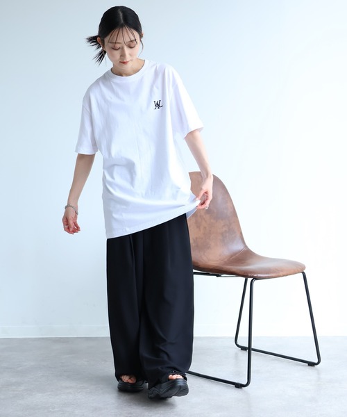WOOALONG 半袖Tシャツ ブラック　韓国ブランド　国内即発送可 WOOALONG 半袖Tシャツ ブラック 韓国ブランド 国内即発送可
