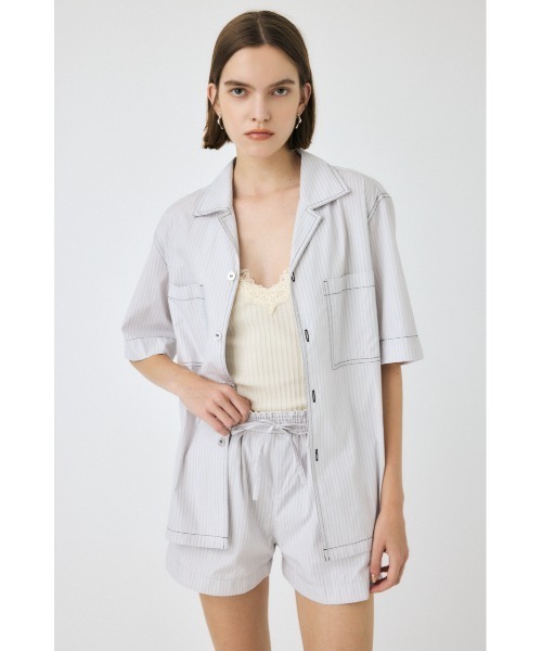 ブラウス シャツ OPEN COLLAR シャツ レディース