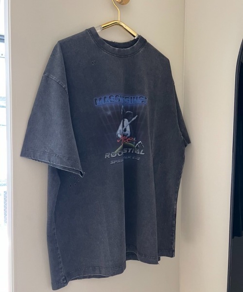 「MASONPRINCE」 半袖Tシャツ X-SMALL ダークグレー メンズ