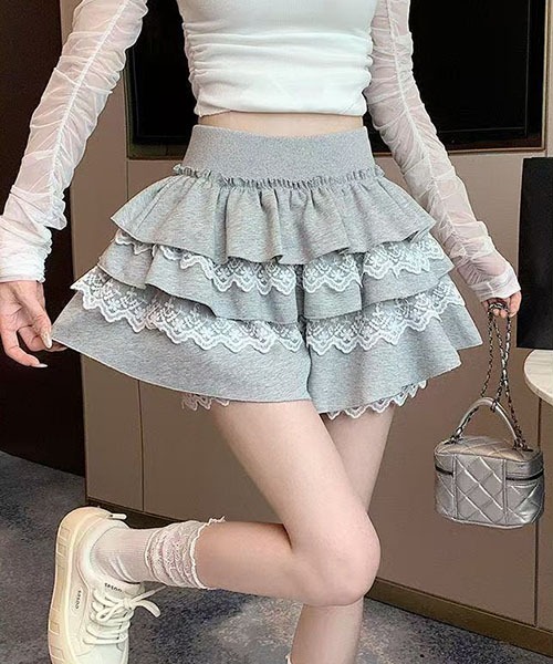 gossip!ロサンゼルス スカート レース レイヤード パンツスカート