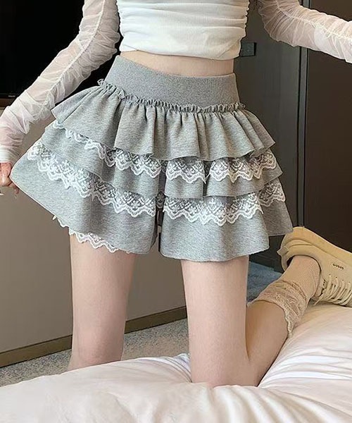 gossip!ロサンゼルス スカート レース レイヤード パンツスカート