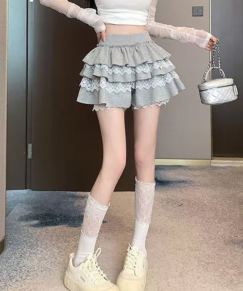 gossip!ロサンゼルス スカート レース レイヤード パンツスカート