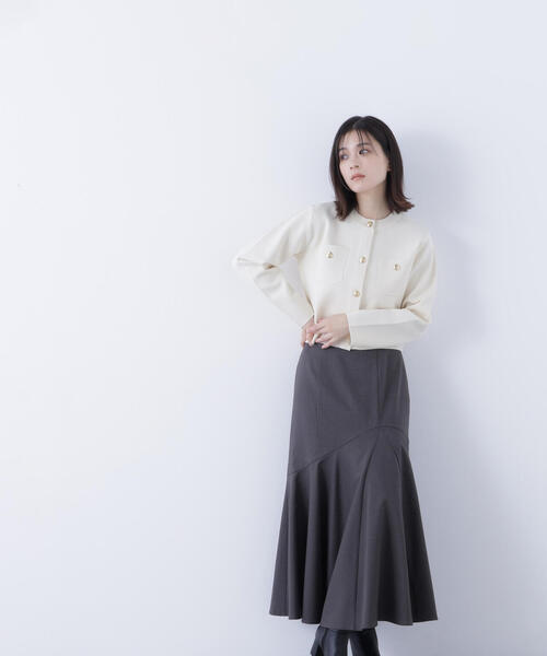 NATURAL BEAUTY BASIC スカート アシメチェックマーメイド