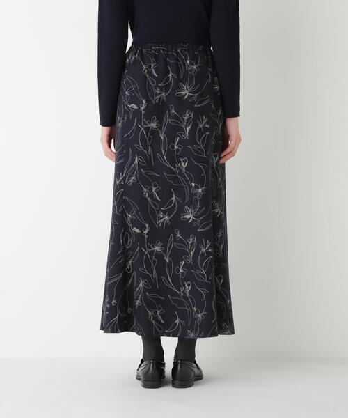 【新品】human woman　リップルペンシルスカート human woman（ヒューマンウーマン） スカート ラインイラストPTセミ
