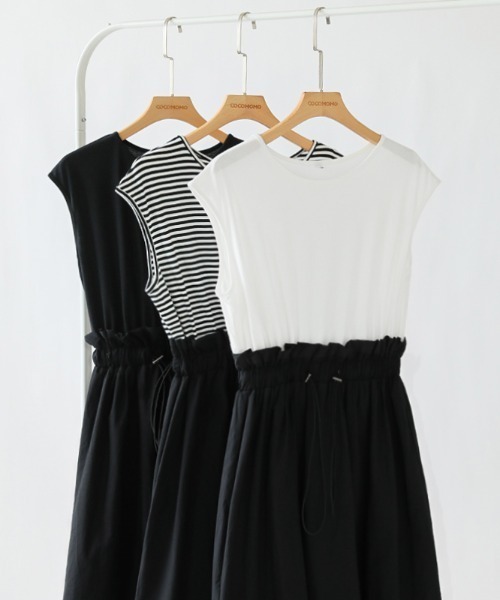 「COCOMOMO」 ノースリーブワンピース M ホワイト レディース_画像5