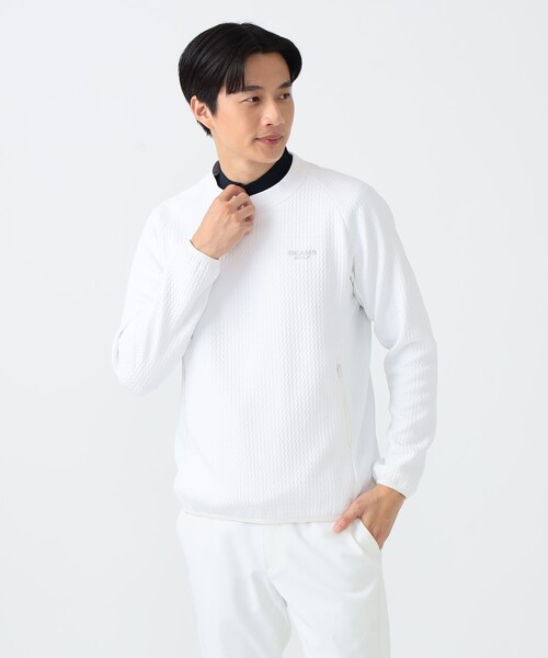 美品】BEAMS GOLF(ビームスゴルフ) トレーナー 白 メンズ S ゴルフ 