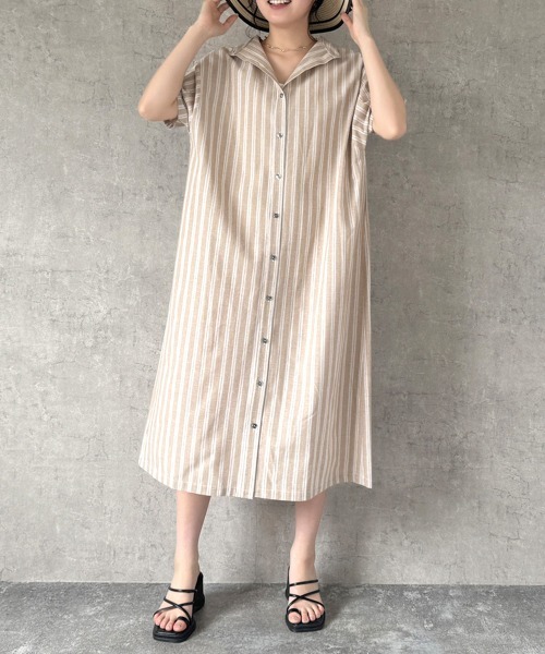 「Emma（SELECT LEVERY）」 「nod」半袖ワンピース MEDIUM イエロー レディース_画像2