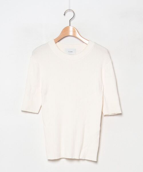 CLANE 半袖 クルーネック ニット トップス CLANE（クラネ） 半袖ニット 2 オフホワイト レディース : ZOZOTOWN