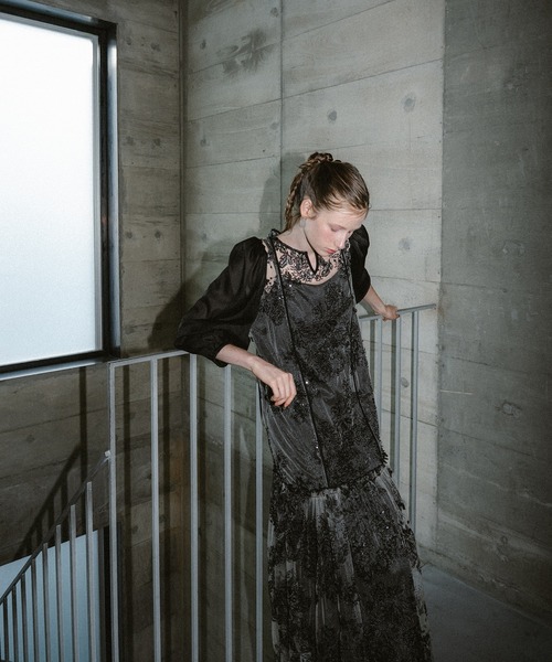 ドレス Detachable sleeve dress