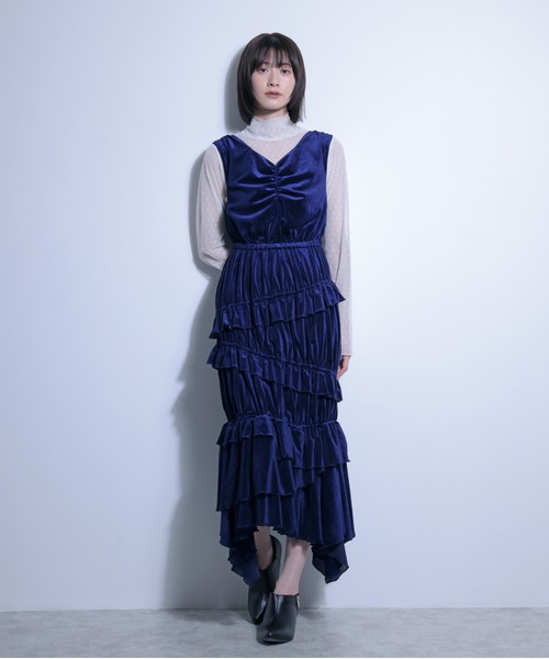 ワンピース メッシュベロアワンピース＋チュールトップス　SET | FLANEEK. | 05