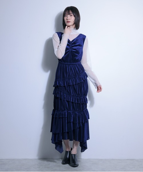 ワンピース メッシュベロアワンピース＋チュールトップス　SET | FLANEEK. | 07